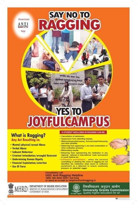 Anti-ragging poster, page 1